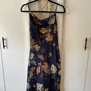 Navy Blue Floral Dress
